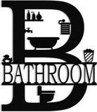 Metal Bathroom Wall Decor, Farmhouse Metal Bathroom Wall Art, Funny Bathroom Sign for Modern Home Hanging Decorations. (Black - 12 X 14 Inch)