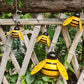 Metal Wall Art, 4PCS Metal Bumble Bee Wall Decor, 3D Iron Bee Art Sculpture Hanging Wall Decorations for Outdoor Home Garden
