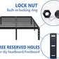 Metal Bed Frame,Queen Size Bed Frame with Storage Space,Heavy Duty Sturdy Mattress Foundation,Easy Assembly,No Box Spring Needed, Black,14 Inch,Queen