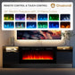Fireplace TV Stand with 36" Electric Fireplace, LED Light Entertainment Center, Modern Wood Texture Entertainment Stand with Highlight Storage Cabinet for Tvs up to 80", 70 Inches, Black