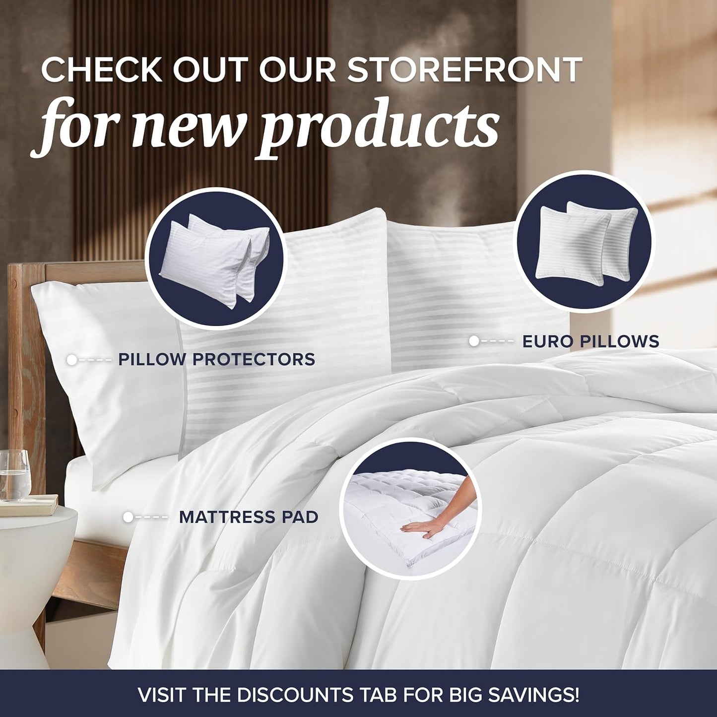 Bed Pillows Standard/Queen Size Set of 2 - Original down Alternative Pillow for Sleeping - Bedding for Back, Stomach or Side Sleepers