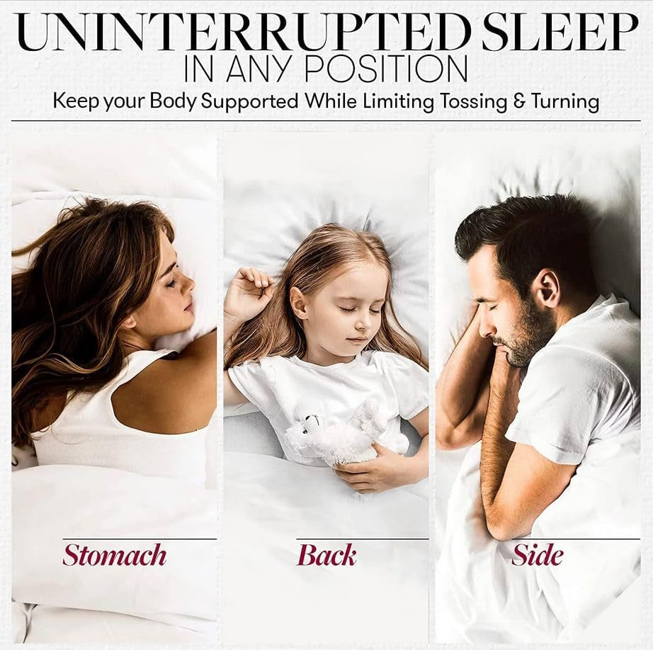 Bed Pillows Standard/Queen Size Set of 2 - Original down Alternative Pillow for Sleeping - Bedding for Back, Stomach or Side Sleepers