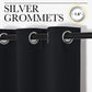 Halloween Pitch Black Solid Thermal Insulated Grommet Blackout Curtains/Drapes for Bedroom Window (2 Panels, 42 Inches Wide by 63 Inches Long, Black)