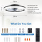 Ceiling Fans with Lights and Remote, 20" Modern Low Profile Ceiling Fan with Light, Stepless Color Temperature Change and 6 Speeds for Bedroom, Kids Room and Living Room (Black)