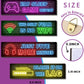 4 Pcs Printed Neon Gaming Posters, Teen Boys Room Decorations, Gamer Wall Art Decor for Bedroom Wooden
