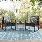 Black 3-Piece Wicker Patio Set with Coffee Table