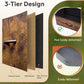 9-Drawer Dresser, Fabric Storage Tower for Bedroom, Hallway, Entryway, Closet, Tall Chest Organizer Unit with Fabric Bins, Steel Frame, Wood Top, Easy Pull Handle, Rustic Brown Wood Grain Print
